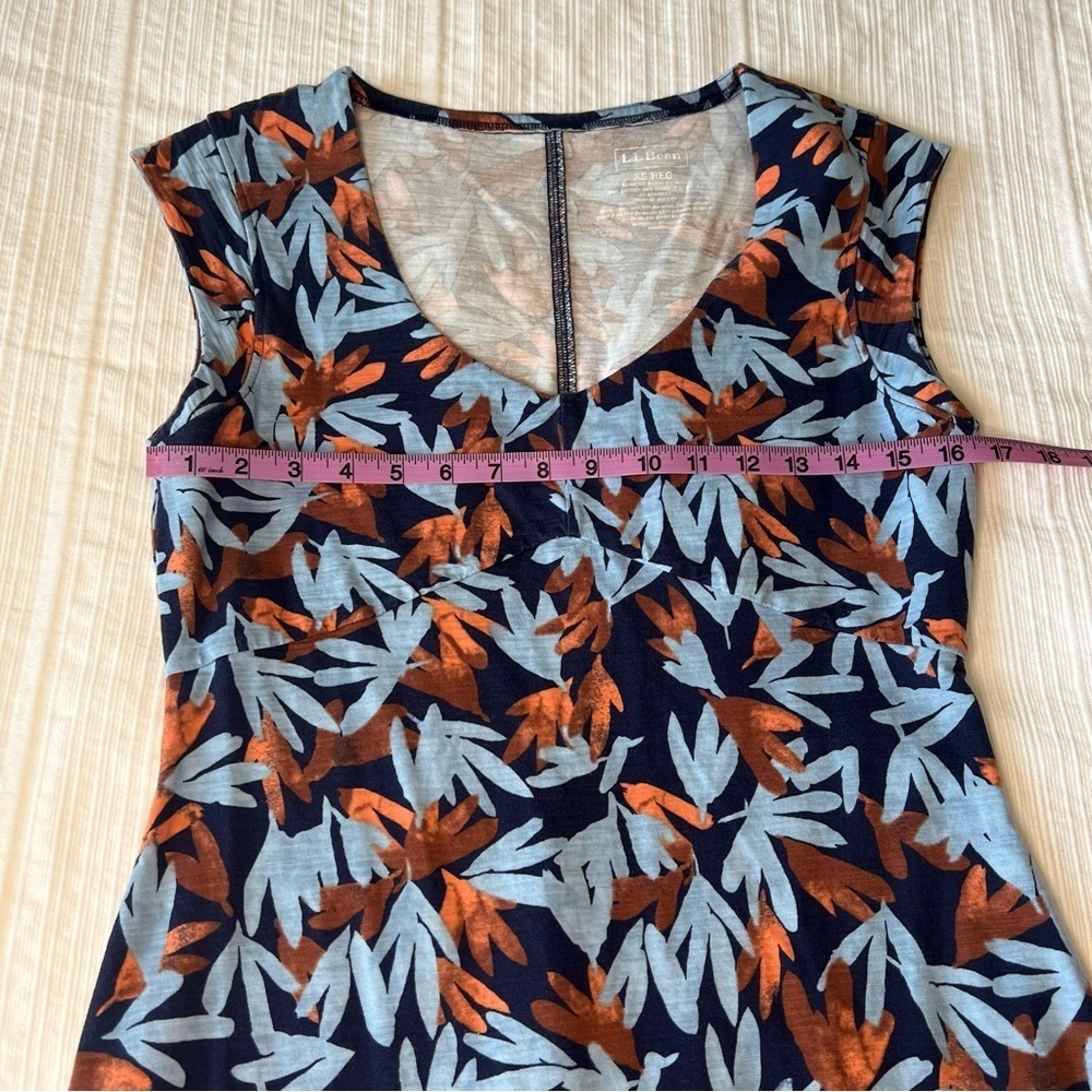 2/$30 L.L. Bean Blue Beech Point Slub Knit V-Neck Sundress - Picture 10 of 14